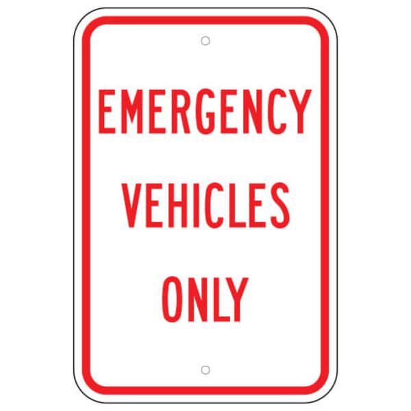 Emergency Vehicles Only Sign Thumbnail