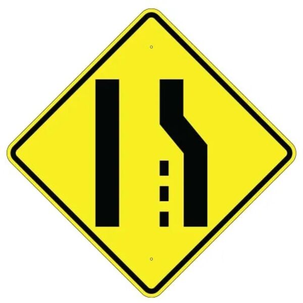 Lane Ends Right Symbol Sign Thumbnail