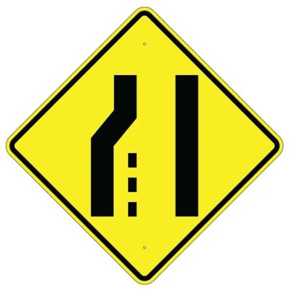 Lane Ends Left Symbol Sign Thumbnail