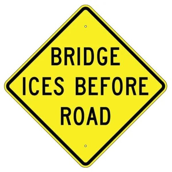 Bridge Ices Before Road Sign Thumbnail