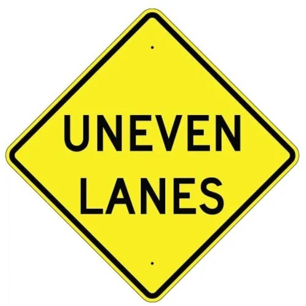 Uneven Lanes Sign Thumbnail