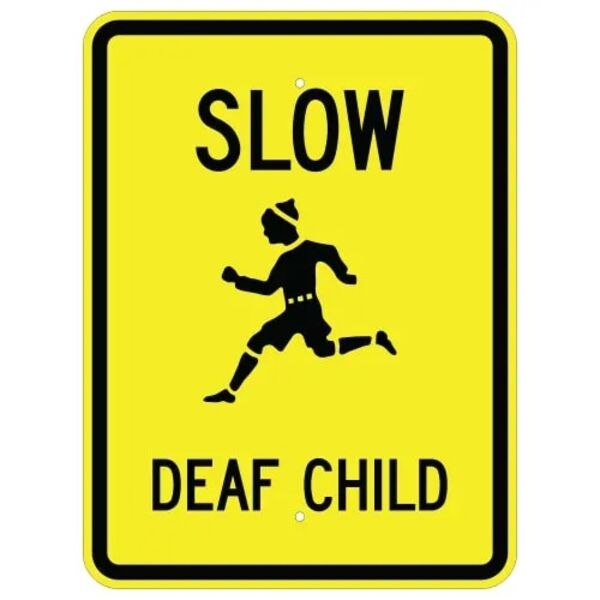 Slow Deaf Child with Child Symbol Sign Thumbnail