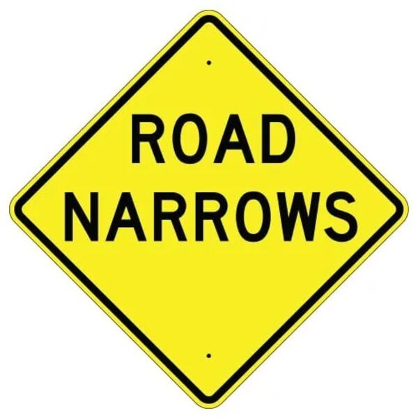  Road Narrows Sign Thumbnail