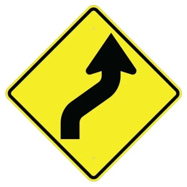 Right Reverse Curve Arrow Sign Thumbnail