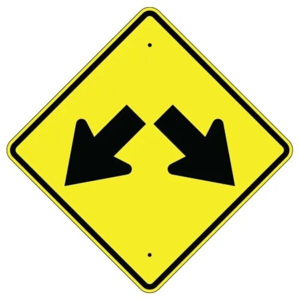 Two Downward Diagonal Arrows Sign Thumbnail