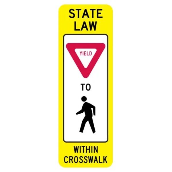State Law Yield to Pedestrian Within Crosswalk Sign Thumbnail