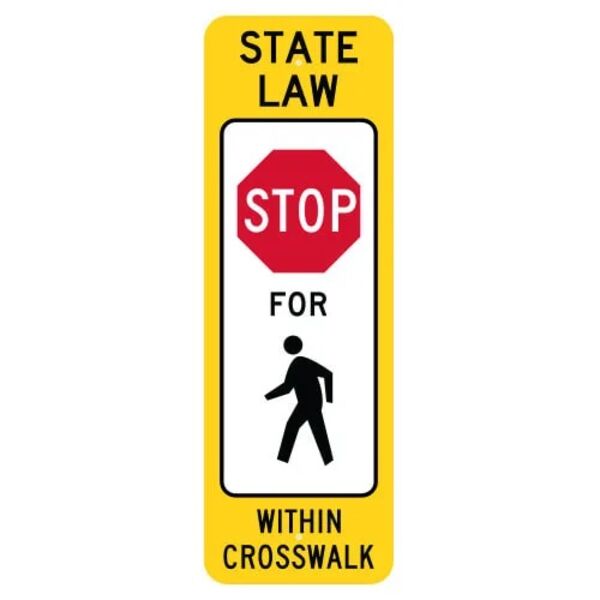State Law Stop to Pedestrian Within Crosswalk Sign Thumbnail