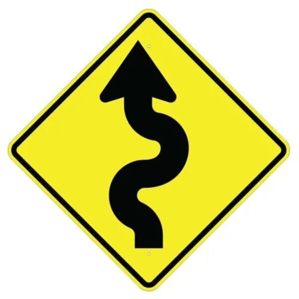 Left Winding Road Arrow Sign Thumbnail