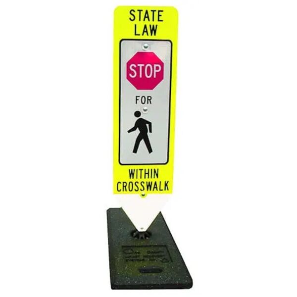 Pedestrian Crosswalk Stop Sign & Base Thumbnail
