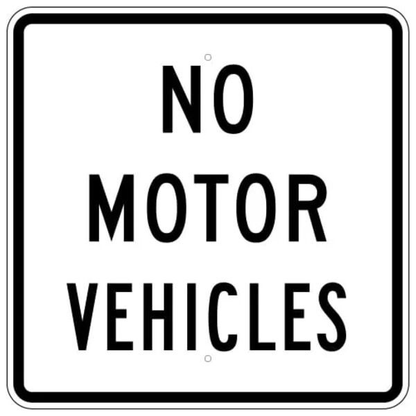 No Motor Vehicles Sign Thumbnail