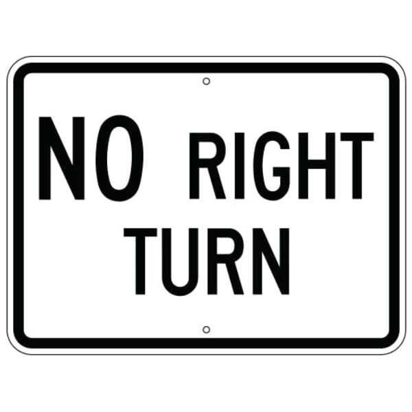 No Right Turn Sign (Horizontal) Thumbnail